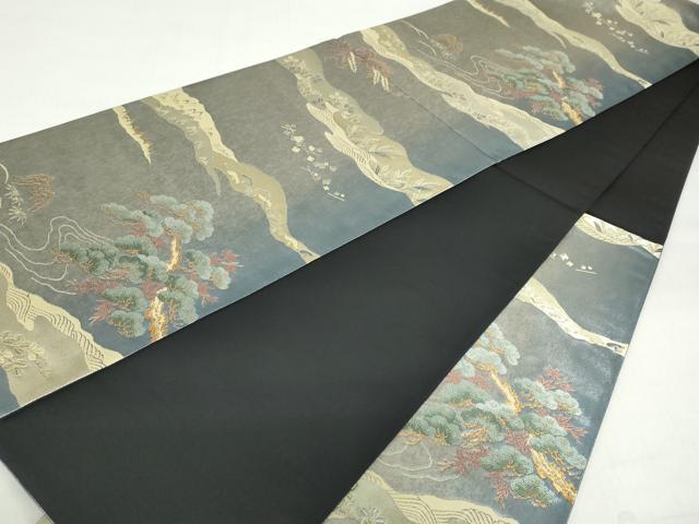 平和屋着物◎六通柄袋帯 浜松文 金銀糸 正絹 逸品 DABF1095ud