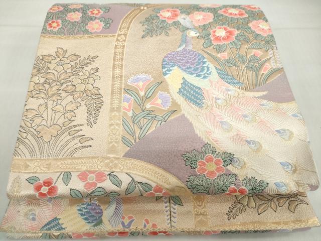 平和屋着物◎六通柄袋帯 唐織 九百錦 車陽輝映文 金糸 正絹 逸品 DABF1098ud