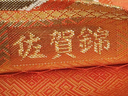 平和屋着物◎六通柄袋帯 熨斗小袖紋 金糸 正絹 逸品 DABF1099ud