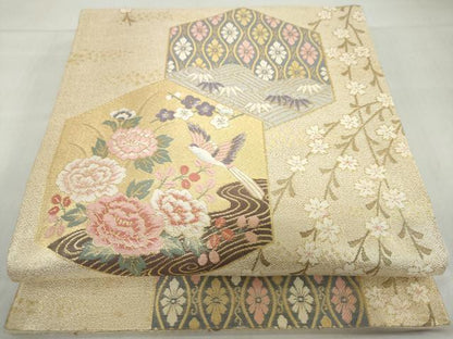 平和屋着物◎六通柄袋帯 吉祥絵図 正絹九百錦 金糸 正絹 逸品 DABF1104ud
