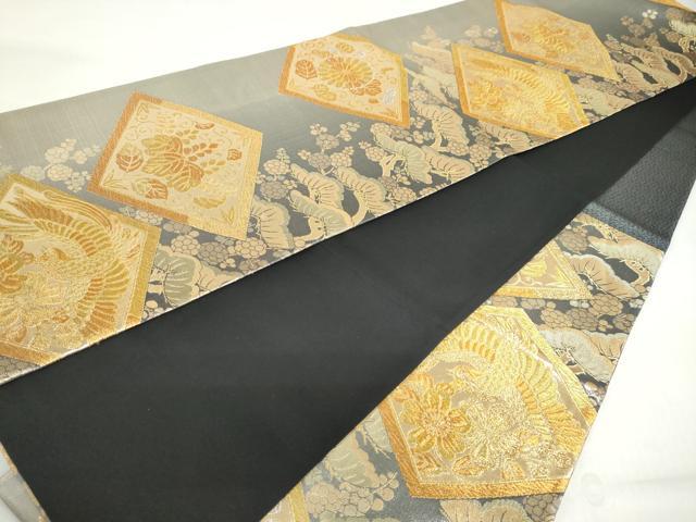 平和屋着物◎六通柄袋帯 花鳥文 金銀糸 正絹 逸品 DABF1107ud