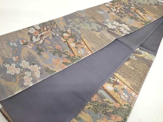 平和屋着物◎六通柄袋帯 平安春秋文 金糸 正絹 逸品 DABF1122ud