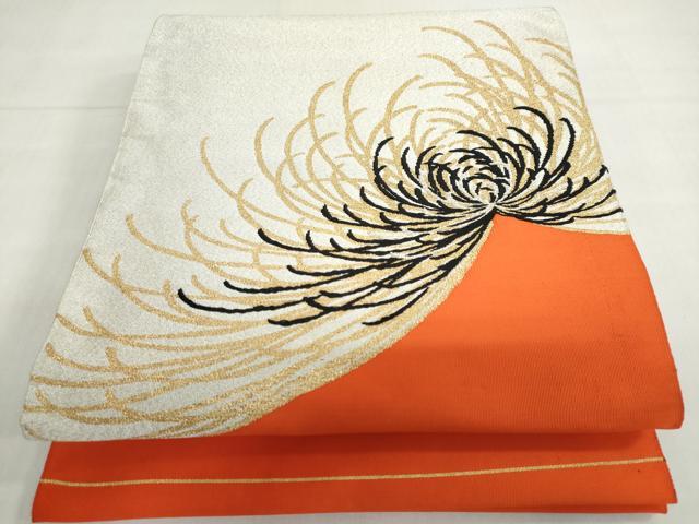 平和屋着物◎綴れ 八寸名古屋帯 乱菊 金銀糸 正絹 逸品 DABF1140ud