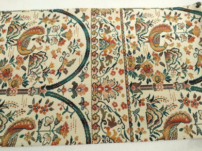 平和屋着物◎全通柄八寸名古屋帯　花鳥文　正絹　逸品　DABF1144ud