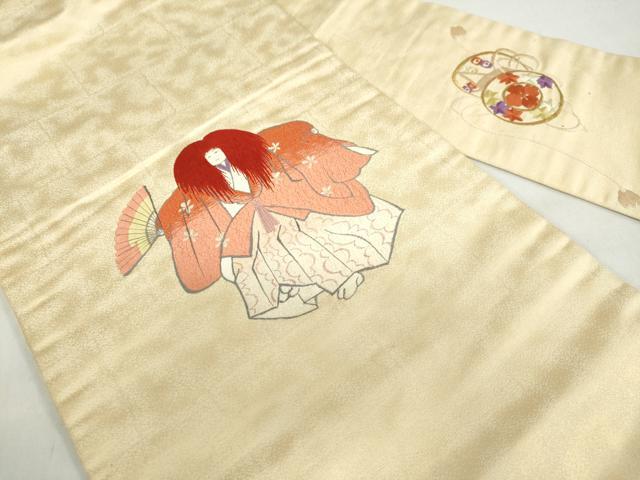 平和屋着物◎九寸名古屋帯　刺繍　能　正絹　逸品　DABF1146ud