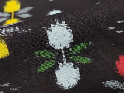 平和屋着物●久留米絣　単衣　抽象文様　綿　逸品　DABF1157ud