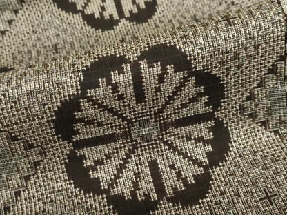 平和屋着物●本場大島紬　割り込み絣　花菱文　正絹　逸品　DABF1160ud