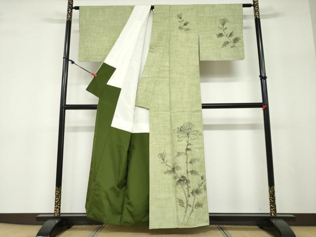 平和屋着物●訪問着　紬地　乱菊　正絹　逸品　DABF1161ud