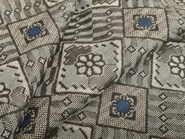 平和屋着物●本場大島紬　龍郷絣　菱文　正絹　逸品　未使用　DABF1162ud