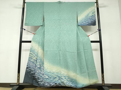 平和屋着物●訪問着　朧染　重ね絞り　霞文　暈し染め　金通し地　正絹　逸品　DABF1168ud