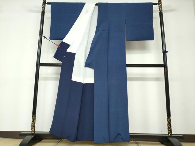 平和屋着物●重要無形文化財　人間国宝　中村勇二郎　江戸小紋　古代菊　小田急百貨店扱い　正絹　逸品　DABF1169ud
