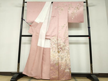 平和屋着物●訪問着　花籠文　暈し染め　金彩　正絹　逸品　DABF1178ud