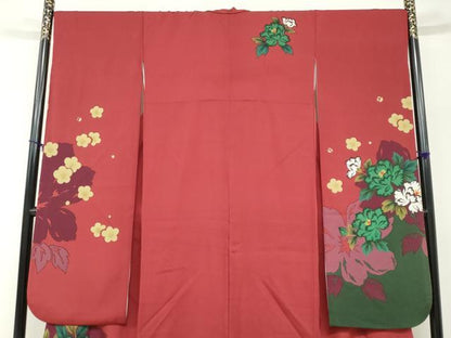 平和屋着物●豪華振袖　草花文　正絹　逸品　DABF1179ud