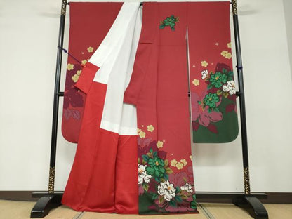 平和屋着物●豪華振袖　草花文　正絹　逸品　DABF1179ud