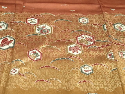 平和屋着物●訪問着　横段吉祥草花文　暈し染め　金彩　正絹　逸品　未使用　DABF1182ud