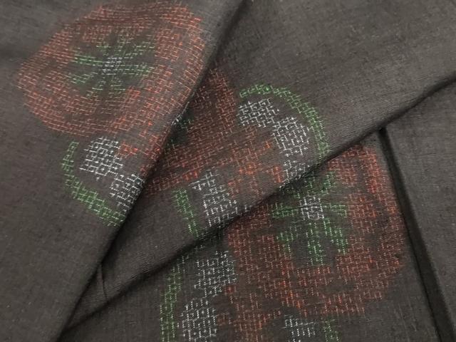 平和屋着物●本場結城紬　重要無形文化財　80亀甲　花丸文　鈴乃屋扱い　正絹　逸品　DABF1183ud