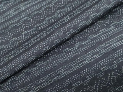 平和屋着物●結城紬　100亀甲　横段文　正絹　逸品　DABF1184ud