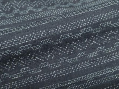 平和屋着物●結城紬　100亀甲　横段文　正絹　逸品　DABF1184ud
