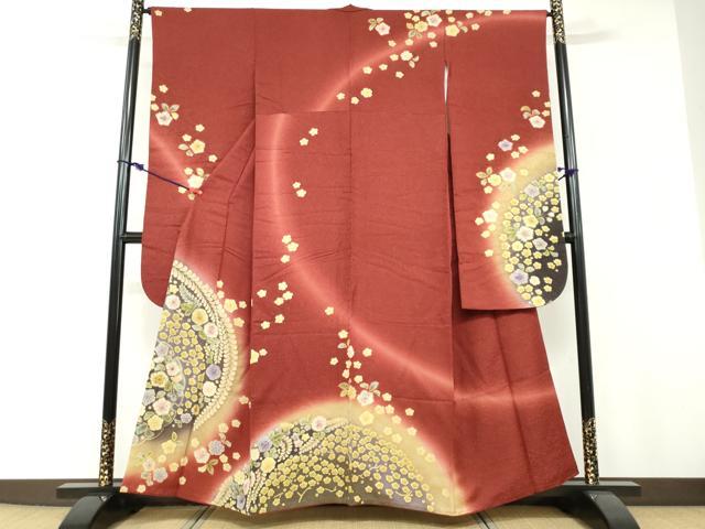 平和屋着物●豪華振袖　辻が花　暈し染め　金通し地　ますいわ屋扱い　正絹　逸品　DABF1187ud
