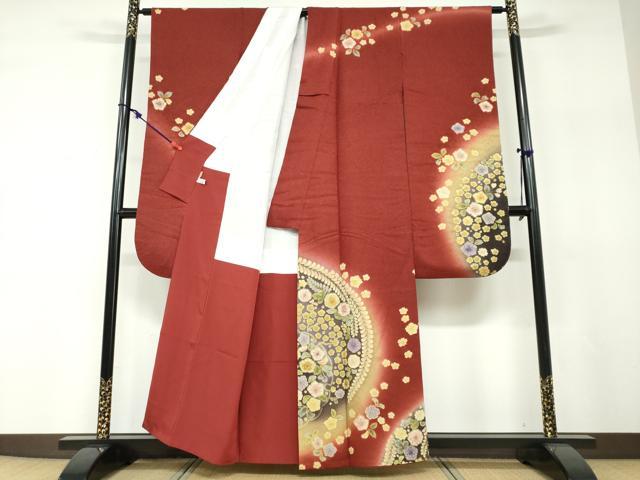 平和屋着物●豪華振袖　辻が花　暈し染め　金通し地　ますいわ屋扱い　正絹　逸品　DABF1187ud