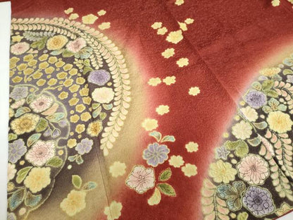 平和屋着物●豪華振袖　辻が花　暈し染め　金通し地　ますいわ屋扱い　正絹　逸品　DABF1187ud