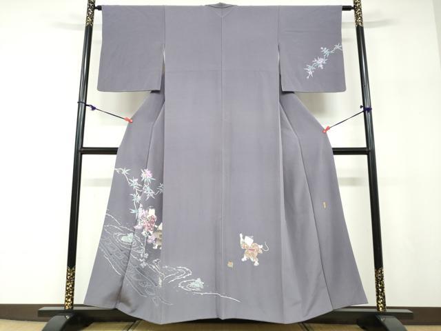 平和屋着物●本加賀友禅作家　岡本幸治　訪問着　童子遊び　さが美扱い　正絹　逸品　DABF1192ud