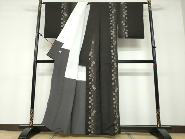 平和屋着物●本場大島紬　地空き　9マルキ　舞桜間道　正絹　逸品　DABF1194ud