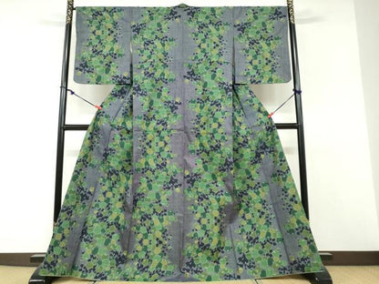 平和屋着物●本場大島紬　7マルキ　万寿菊　正絹　逸品　DABF1197ud