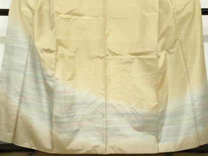平和屋着物●訪問着　紬地　霞文　金通し地　正絹　逸品　DABF1198ud
