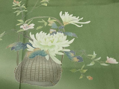 平和屋着物●友禅作家　北川聖水　訪問着　花籠文　暈し染め　正絹　逸品　DABF1202ud