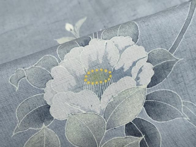 平和屋着物●訪問着　作家物　紬地　草花文　暈し染め　正絹　逸品　DABF1208ud