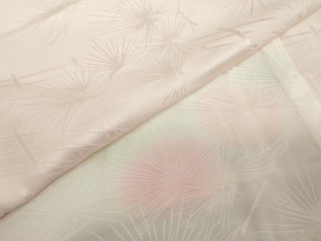 平和屋着物●振袖用長襦袢　袷　渡橋松葉地紋　暈し染め　半衿刺繍　正絹　逸品　DABF1211ud