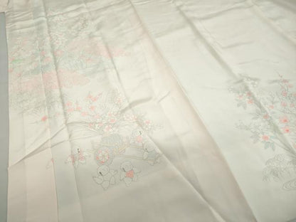 平和屋着物●長襦袢　無双仕立て　童子遊び　正絹　逸品　DABF1212ud