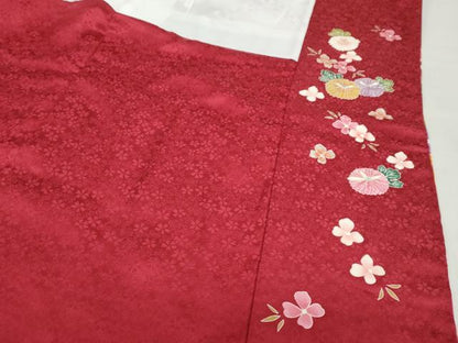 平和屋着物●豪華振袖　草花文　暈し染め　金彩　正絹　逸品　DABF1218ud