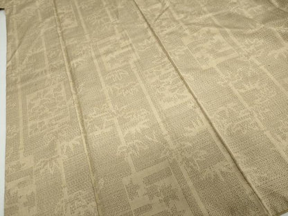 平和屋着物●結城紬　80亀甲　笹竹文　正絹　逸品　DABF1219ud