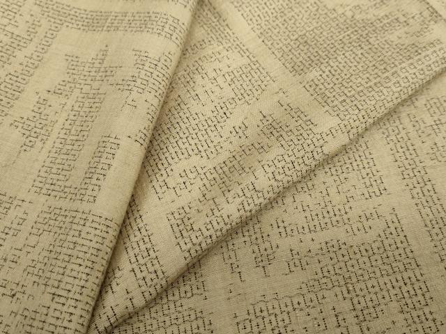 平和屋着物●結城紬　80亀甲　笹竹文　正絹　逸品　DABF1219ud