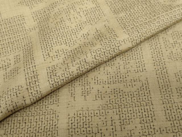 平和屋着物●結城紬　80亀甲　笹竹文　正絹　逸品　DABF1219ud