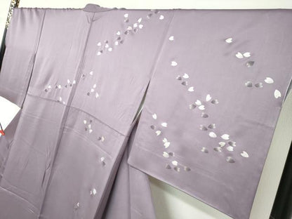 平和屋着物●訪問着　枝花文　暈し染め　金銀彩　さが美扱い　正絹　逸品　DABF1220ud