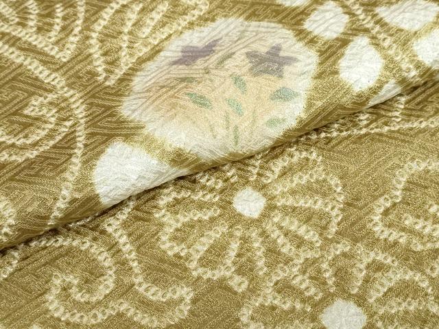 平和屋着物●訪問着　絞り　道長草花丸文　蛍暈し　正絹　逸品　DABF1222ud