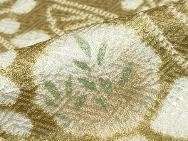 平和屋着物●訪問着　絞り　道長草花丸文　蛍暈し　正絹　逸品　DABF1222ud
