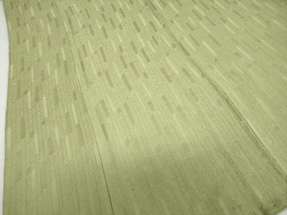 平和屋着物●上質な色無地　変わり格子地紋　青丹色　正絹　逸品　DABF1227ud