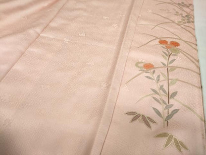 平和屋着物●訪問着　草花文　暈し染め　金彩　正絹　逸品　未使用　DABF1228ud