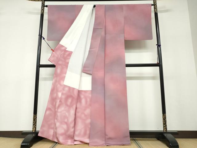 平和屋着物●染色作家　斉藤三才　小紋　霞文　正絹　逸品　DABF1235ud