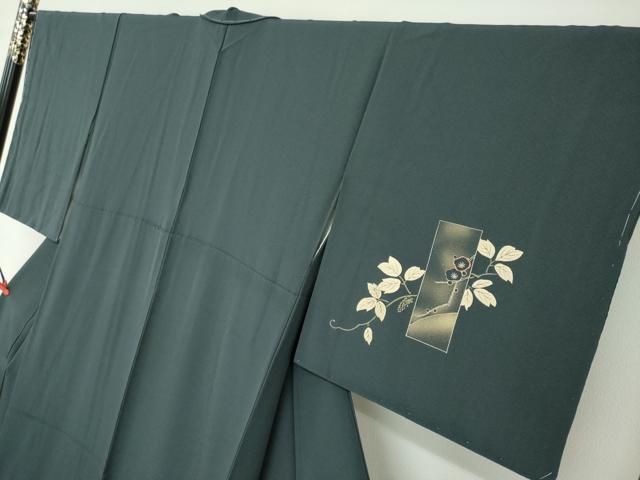 平和屋着物●訪問着　短冊花鳥文　金銀彩　正絹　逸品　未使用　DABF1237ud