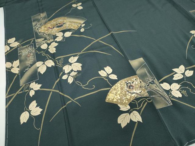 平和屋着物●訪問着　短冊花鳥文　金銀彩　正絹　逸品　未使用　DABF1237ud