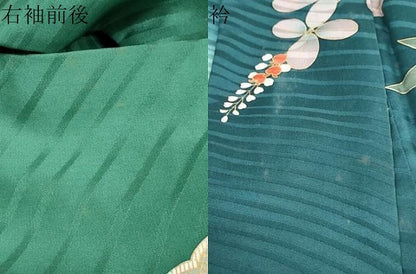 平和屋着物●豪華振袖　雪輪花蝶文　暈し染め　金彩　正絹　逸品　DABF1239ud
