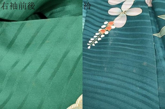 平和屋着物●豪華振袖　雪輪花蝶文　暈し染め　金彩　正絹　逸品　DABF1239ud