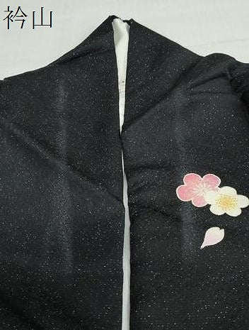 平和屋着物●豪華振袖　手毬草花文　黒地　金彩　銀通し地　正絹　逸品　DABF1240ud