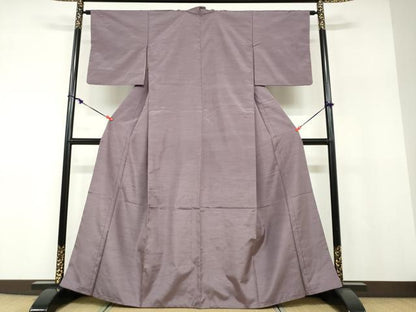 平和屋着物●上質な紬　二藍色　正絹　逸品　DABF1246ud