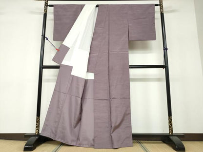 平和屋着物●上質な紬　二藍色　正絹　逸品　DABF1246ud